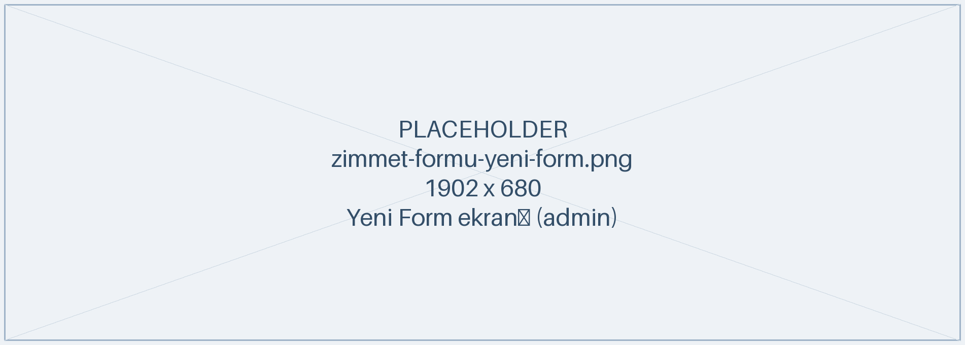 Yeni zimmet formu oluşturma ekranı